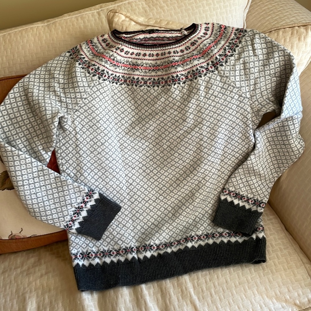 Talbots fair isle crewneck sweater